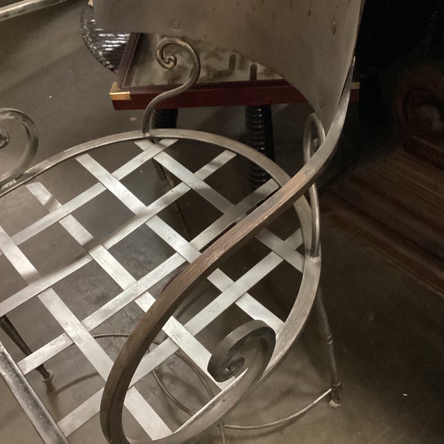 Late 20th Century Near Pair of Italian Steel Chairs For Sale - Image 12 of 12