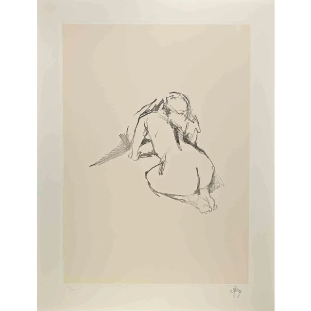 Modern Rinaldo Geleng, Reclined Nude, Lithograph, 1970s For Sale - Image 3 of 3