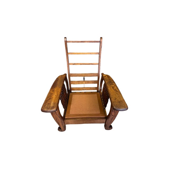 Antique 1900's Mission Style - Morris Reclining Chair For Sale - Image 10 of 14