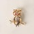 Vintage Owl Diamond and Ruby Eyes Brooch 14k Yellow Gold For Sale - Image 4 of 7