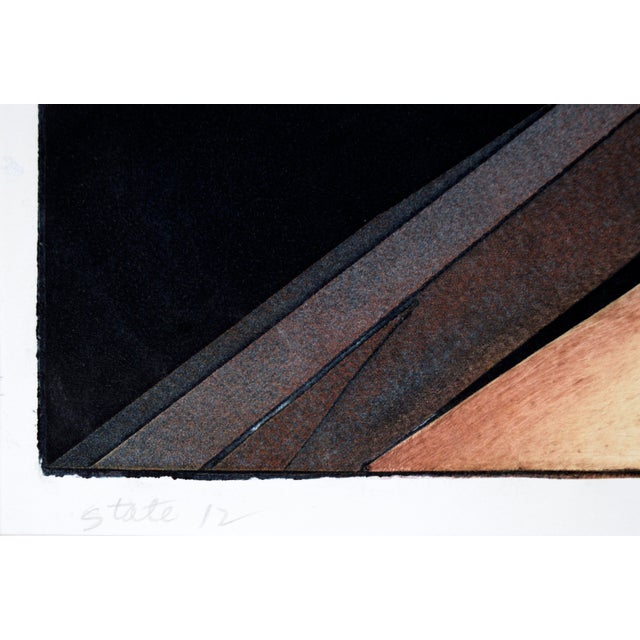 Abstract "State 12" Blue Abstract Geometric Lithograph by Patricia Pearce For Sale - Image 3 of 3
