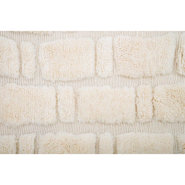 Raised Organic Embossed Hand-Knotted Wool Rug | 11'2" X 6'11" | One of a Kind For Sale - Image 9 of 10