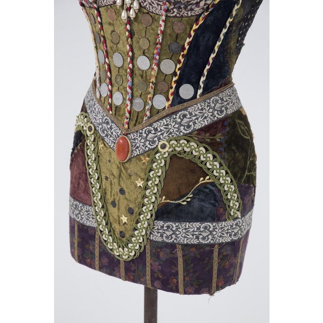 Susanna Hardage, Mannequin with Textile Assemblage, Coins and Costume Jewellery, 1980s, Mixed Media Sculpture For Sale - Image 12 of 16