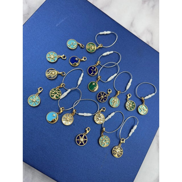 Green Diamond Moon Star Celestial Heaven Zodiac Crescent Sky 18 Karat Yellow Gold Green For Sale - Image 8 of 10