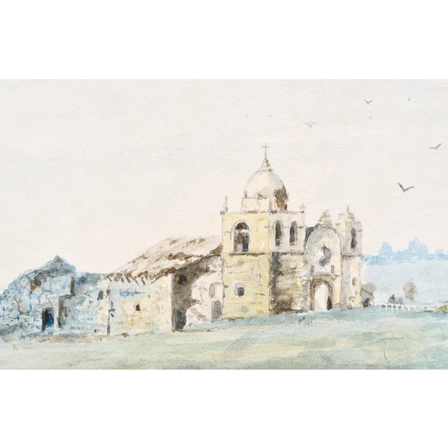 American 1890s Mission San Carlos Borromeo De Carmelo, Carmel Landscape by George Hamilton Brodhead For Sale - Image 3 of 5
