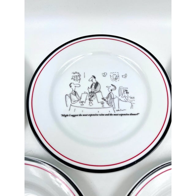 Contemporary Restoration Hardware "The New Yorker" Wine-Themed Cartoon Plates - Set of 5 For Sale - Image 3 of 10