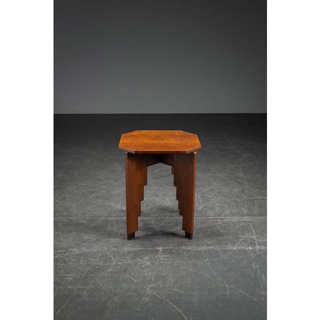 Wood Vintage Amsterdam School Side Table, 1920s For Sale - Image 7 of 11