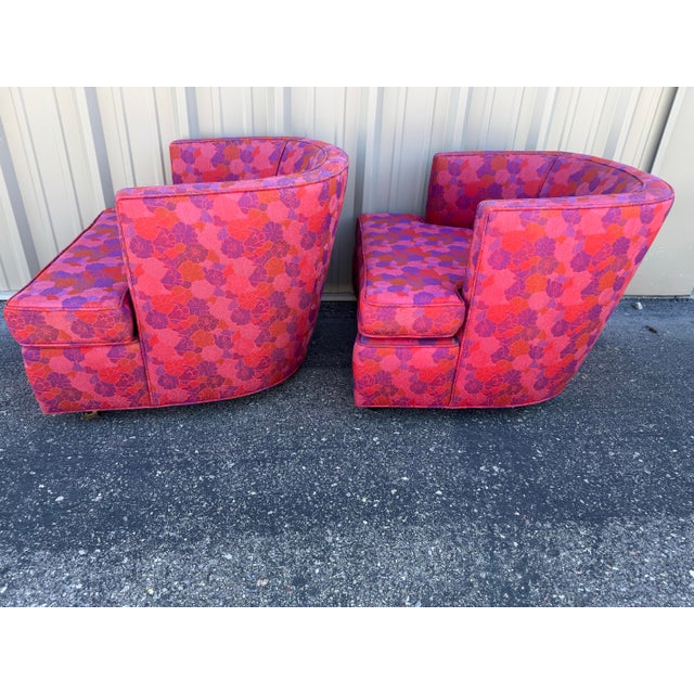 Harvey Probber Pair if Mid Century Barrel Chairs by Harvey Probbler For Sale - Image 4 of 10