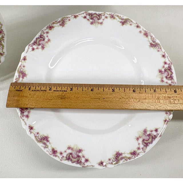 Pink Antique Theodore Haviland Limoges 7-Pc Set – Schleiger 1047 for J. Seth Hopkins For Sale - Image 8 of 10