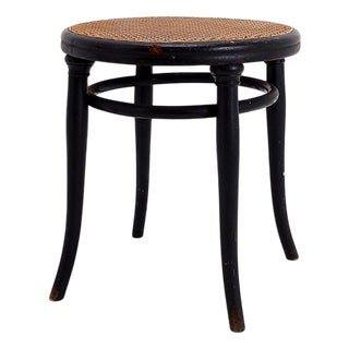 Stool in Black Bentwood by Michael Thonet For Sale