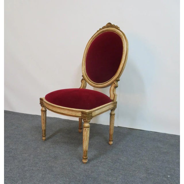 Piedmontese Neoclassical Style Cream & Gilt Carved Dining Chairs - Set of 8 For Sale - Image 10 of 13