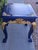 Wood Upcycled Hollywood Regency Navy Blue & Gold Gilded Clawfoot Side Table For Sale - Image 7 of 8