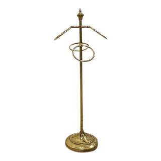 Vintage Towel Rack Brass Regency Freestanding Scarf Rack Hollywood Regency MCM For Sale