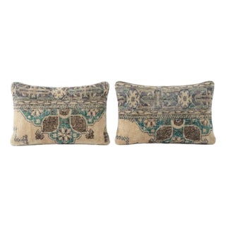 Turkish Lumbar Rug Pillow Cover 16'' X 24'' - Set of Two For Sale