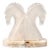 Translucent Carved Alabaster Horse Head Bookends, Mid-Century Modern Stone Pair For Sale