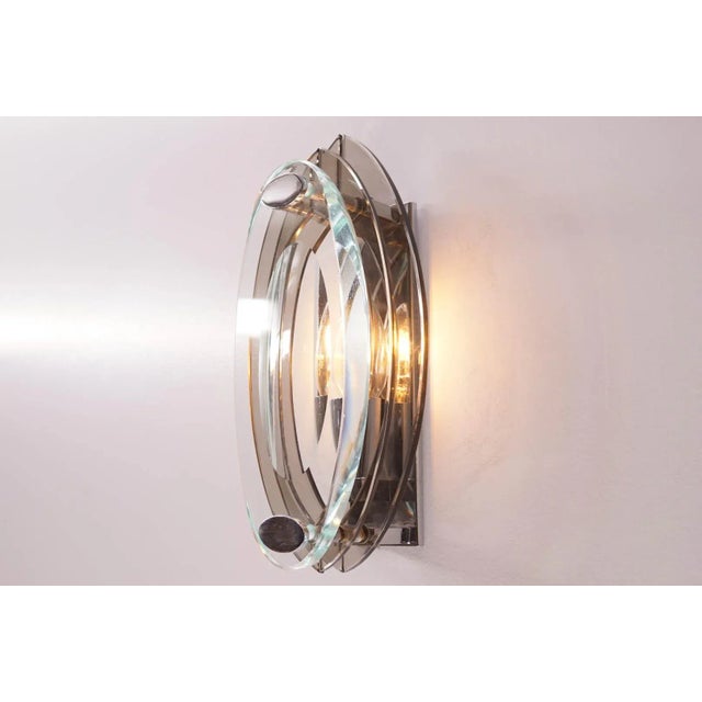 Silver Vintage Two-Toned Glass Sconce from Veca For Sale - Image 8 of 10