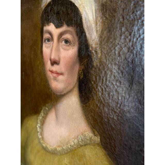 Early 19th Century 1820s English School Portrait of a Young Woman, Oil on Canvas For Sale - Image 5 of 12