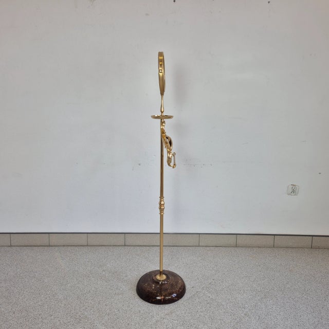 Brown Mid-Century Modern Lacquered Goatskin Clothes Valet with Mirror by Aldo Tura, Italy, 1970s For Sale - Image 8 of 11