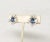 Mid-Century Modern Vintage 1950s Crown Trifari Rhodium Plated Faux-Sapphire Clip Earrings - 2 Pieces For Sale - Image 3 of 8