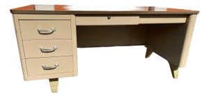 Vintage Mid Century Modern Cole Steel Tanker Desk
