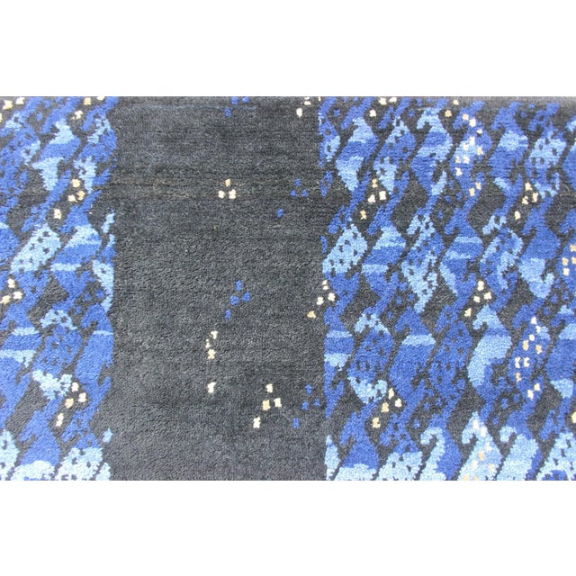 Large Blue Swedish Pile Rug in Blue by Keivan Woven Arts 10'2"x13'9 For Sale - Image 9 of 13
