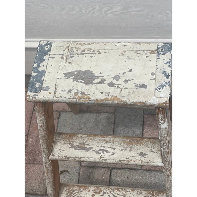 Double sided kitchen ladder /seat- distressed rustic home decor.