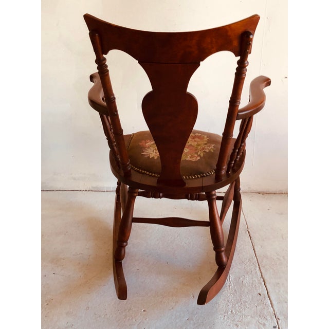 Antique Rosewood Tapestry Rocking Chair Victorian Vintage Chairish