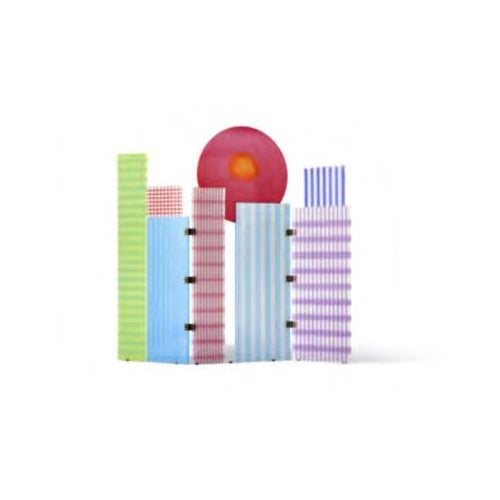 Gaetano pesce tramonto a new york screen for cassina light shines over the city as the sun sets on new york. A...