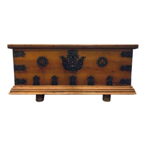 Antique Oak Wood Trunk