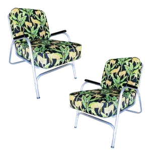 Mid Century Aluminum Patio Lounge Chairs - a Pair