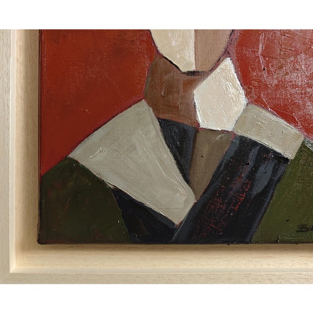 Paint Yin Yang, Contemporary Geometric Portrait Oil Painting, Framed by Sophie Dumont For Sale - Image 7 of 8
