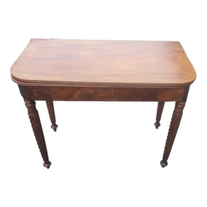 19th Century Empire Style Mahogany Fold-Top Game Table or Console Table
