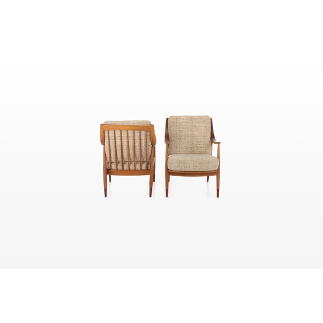 Mid-Century Modern Set of Fd144 Easy Chairs in Oak and Teak by Peter Hvidt & Orla Mølgaard-Nielsen for France & Søn / France & Daverkosen, 1950s For Sale - Image 3 of 17