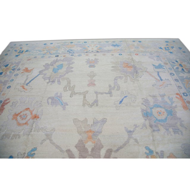 Turkish Square Modern Turkish Oushak Rug 11'4" X 12'11" For Sale - Image 3 of 6