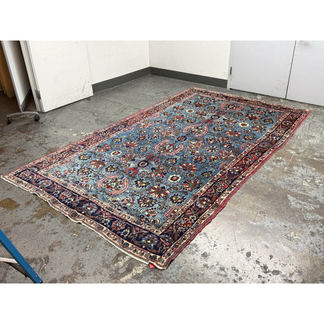 Islamic 6ft 8in X 11 Ft 2in Antique Jewel Tone Wool/Silk Area Rug For Sale - Image 3 of 12