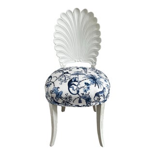 Vintage Grotto Style Carved Shell Chair For Sale