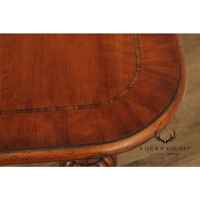 Henredon Somerton Banded Mahogany Rectangular Dining Table With Fluted Legs For Sale - Image 15 of 18
