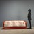 1980s sofa crafted by Maugrion, featuring a structure in rattan and red lacquered bamboo. Leather inserts add a touch of...