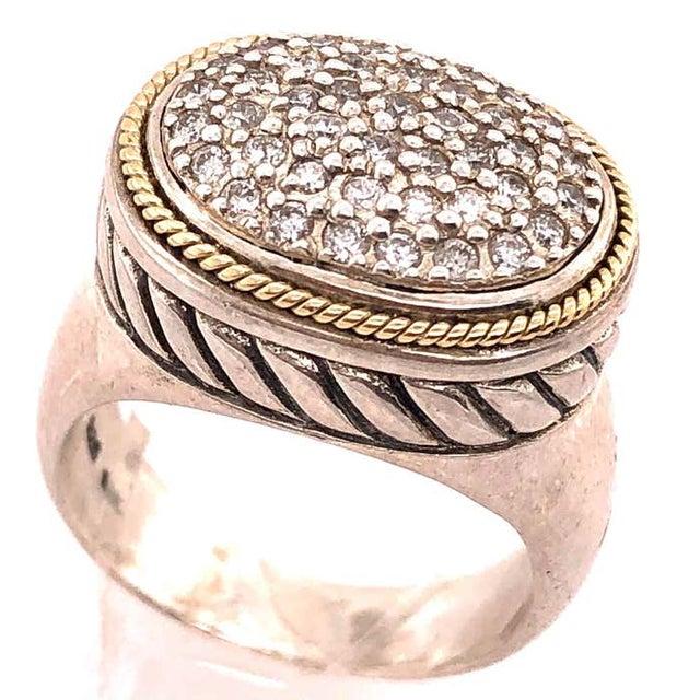 18 Karat Two-Tone Gold Effy Fashion Ring With Diamonds, Size 7.75 For Sale - Image 11 of 12