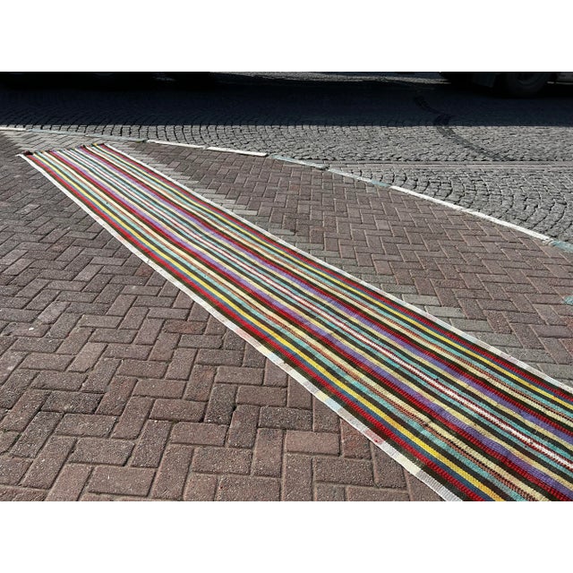 Mid-Century Modern 1960s Oversized Turkish Kilim Runner - 35" X 202" For Sale - Image 3 of 10