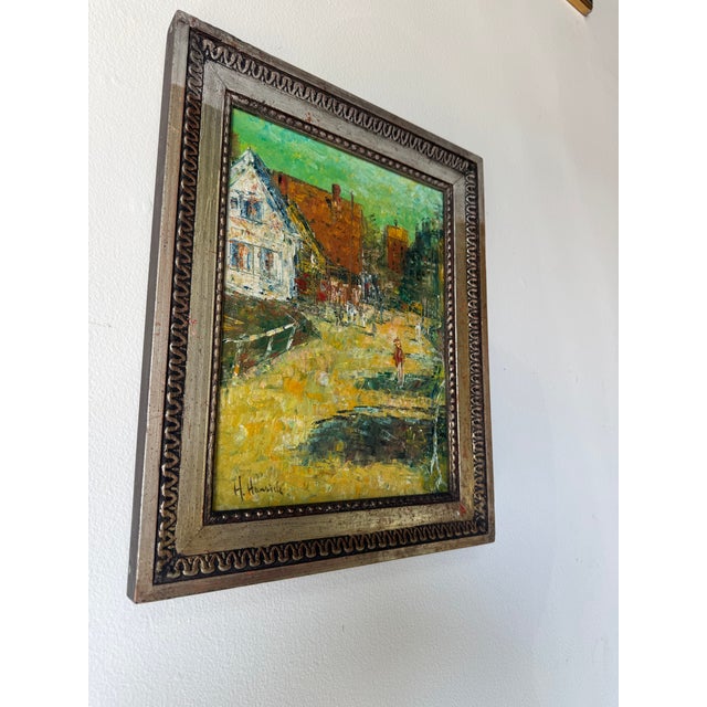 Vintage H. Hawick Impressionist Cityscape Oil on Canvas Painting, Framed For Sale - Image 10 of 11