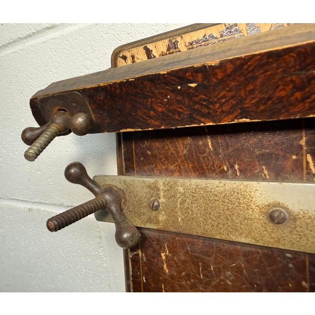 Industrial Antique 19th Century Acme Pants Trouser Stretcher Rack Press Wood Steel Iron For Sale - Image 3 of 13