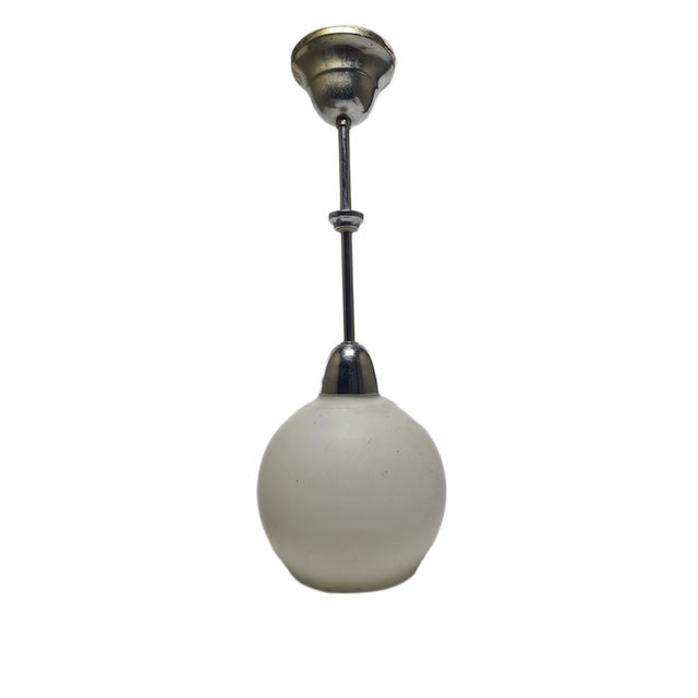 Art Deco Pendant Lamp, Poland, 1950s, in Very Good conditions. Designed 1950 to 1959 European Plug (up to 250V).The wiring...