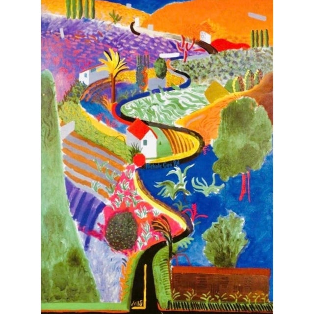 Mid-Century Modern Sale ! Original David Hockney Nichols Canyon Museum Exhibition Litho Poster Denmark For Sale - Image 3 of 6