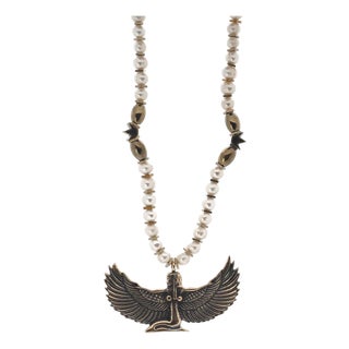 White Isis Goddess Necklace For Sale