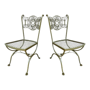 Woodard Andalusian Iron Patio Chairs - Set of 2