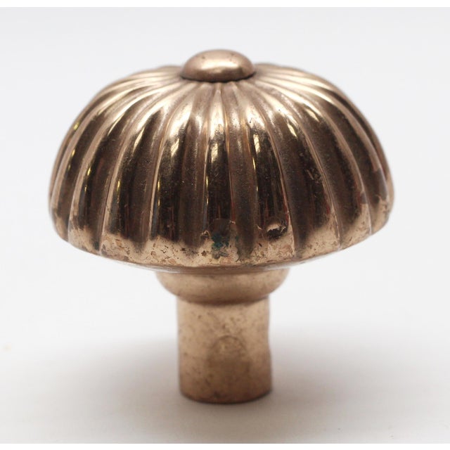 Traditional Antique Fluted Brass Door Knob For Sale - Image 3 of 4
