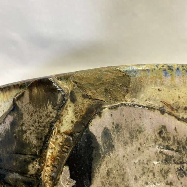 Rustic 20th Century Handmade Rustic Stoneware Planter Bowl by DJ Porter For Sale - Image 3 of 11