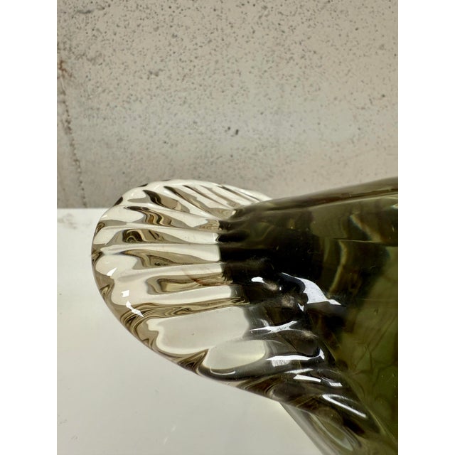 Bottle Green Vintage Signed Gino Cenedese Murano Glass Duck For Sale - Image 8 of 8