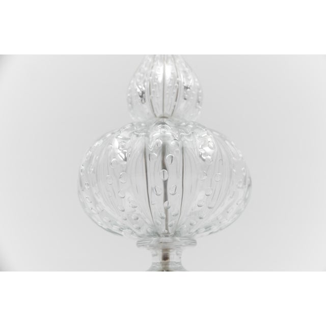 Murano Glass Table Lamp with Air Bubbles in Clear Glass, 1960s For Sale - Image 6 of 10